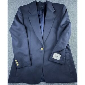 Bowdon Blazer Women's Size 8R Black Worsted Wool Suit Jacket Business Career New